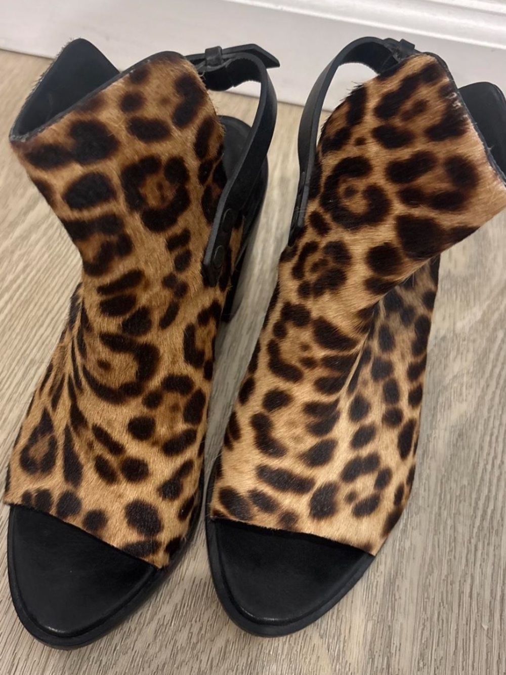 rag & bone Leopard Print Open-Toe Slingback Heels
